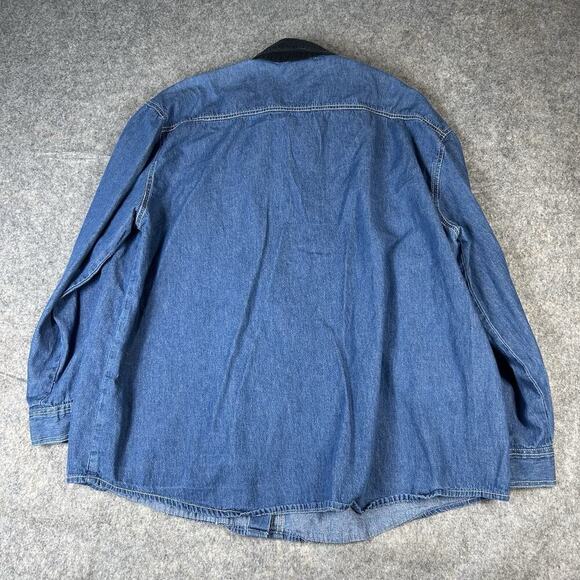 Vintage Dr. Seuss The Grinch Embroidered Denim Button Down Shirt XL Corduroy - Picture 7 of 9